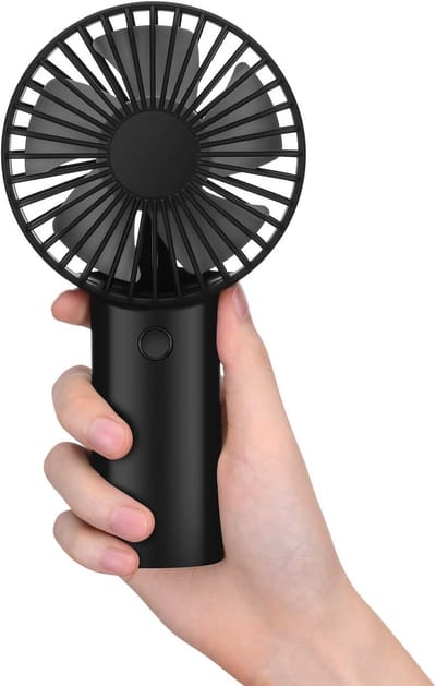 Draagbare handventilator, oplaadbaar (4000 mAh accu), 6-15 uur gebruiksduur, ideaal voor buitenactiviteiten, zomergeschenk voor dames en heren