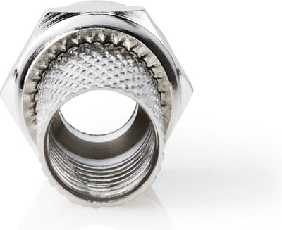 Nedis F-Connector - Recht - Male - Vernikkeld - 75 Ohm - Twist-On - Diameter kabelinvoer: 6.8 mm - Zink Legering - Zilver - 25 Stuks - Polybag