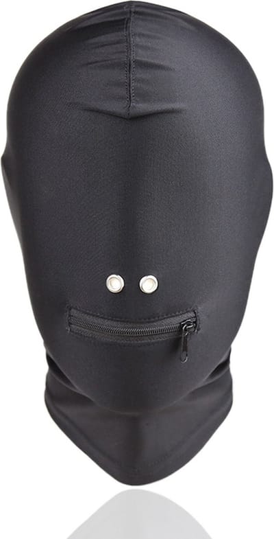 KG BDSM Hoofdmasker Lycra - Spandex - Open Mond Met Rits - Dichte Ogen - voor vrouw - man - unisex