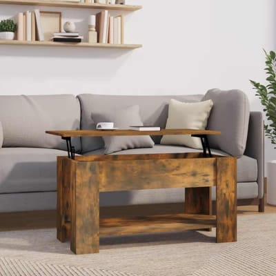 vidaXL - Salontafel - 101x49x52 - cm - bewerkt - hout - gerookt - eikenkleurig