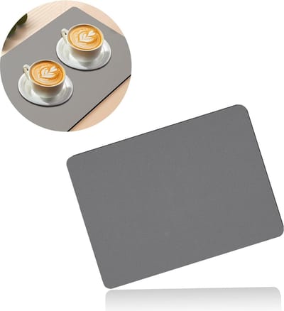 Absorberende afdruipmat voor koffiezetapparaat en keukengerei - diatomeeënslijmmateriaal - donkergrijs - 40 x 50 cm