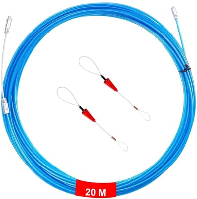 Dailygoods- Kabelinvoerhulp 20 m - Polyester Invoerdraad - Geleidingsveer/Intrekband - Geschikt voor Glasvezel/Stroom - Gewicht 257 g - Afmetingen 2000 × 0,36 cm - Intrekdraad
