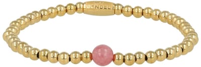 My Bendel - Goudkleurige Kralen Armband met Berry Quartz - met Luxe Cadeauverpakking | Sieraden Voor Dames
