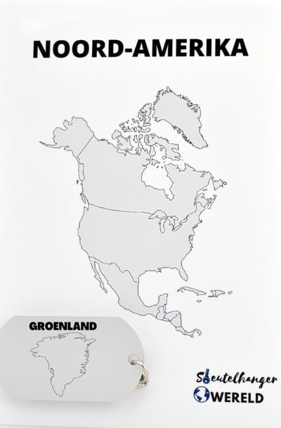 Groenland Sleutelhanger inclusief kaart – Groenland cadeau – beste land- Leuk kado voor je Vriend om te geven - 2.9 x 5.4CM