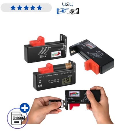 Universele Digitale Batterij Tester Voor AA AAA 9V Accu Meter Met Ebook