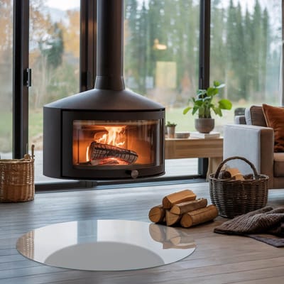 Coloray Vloerplaat Houtkachel - Onderplaat Kachel - 90 cm x 90 cm - Houtkachel Vloerplaat - Grijs Vloerplaat Kachel - Verwarmingsaccessoires - Vloerplaat voor Houtkachel - Vloerplaat Open Haard - Vloerplaat Voor Kachel