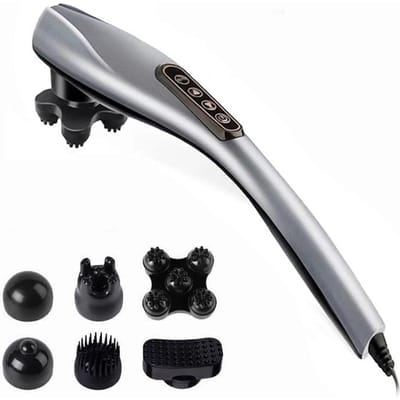 NIEUWSTE Elektrische Dolfijn Massage Stok Cervicale Massager Nek Schouder Taille Thuis Massage Hamer Rug Multifunctioneel Hele Lichaam US PLUG gray