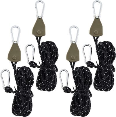 Reflecterende Touwratels 4 Stuks, 4m x 4mm, Sterke Touwratchet met Haken voor Buiten, Kamperen, Tenten en Luifels