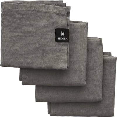 Himla Sunshine Linnen servet - 4 stuks - Charcoal