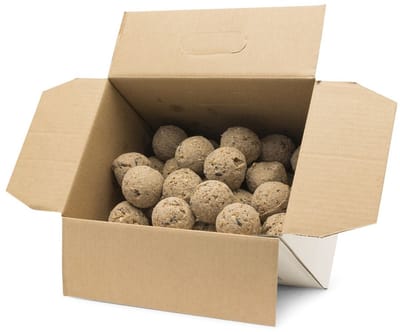 Gifts4Nature 50st Vetbollen voor Vogels - Mezenbollen zonder Net - 80 gram per bol - Vogelvoer Buitenvogels - Energierijk Tuinvogelvoer - Grootverpakking