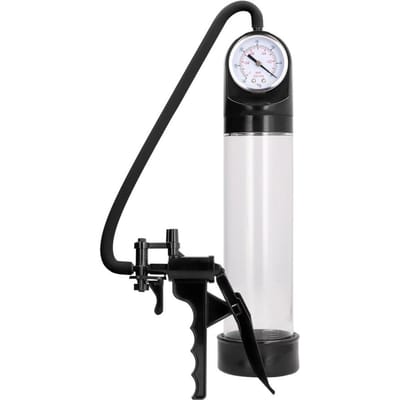 Pumped Deluxe Penis Pomp met Professionele Druk Indicatie voor een Groter Gereedschap – Zwart