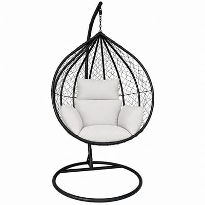Egg hangstoel zwart roundabout ei stoel hang