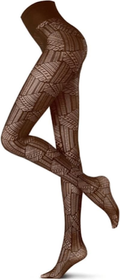 Oroblu Abstract mystery fantasie panty 40 den maat S bruin melange