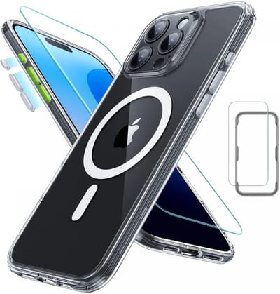 ESR Classic Pro HaloLock Hoesje + Tempered Glass Geschikt voor Apple iPhone 16 Pro Max | Back Cover Compatibel met MagSafe met Screen Protector | Camera Bescherming | Transparant