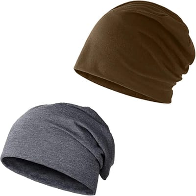 Set van 2 Unisex Slouch Beanies van Katoen, Comfortabele Hip Hop Mutsen voor Dagelijks Gebruik en Reizen, Warm en Ademend, Verkrijgbaar in 2 Kleuren