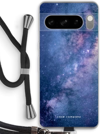 Case Company® - Hoesje met koord geschikt voor Google Pixel 8 Pro hoesje met Koord - Nebula - Telefoonhoesje met Zwart Koord - Bescherming aan alle Kanten en Over de Schermrand