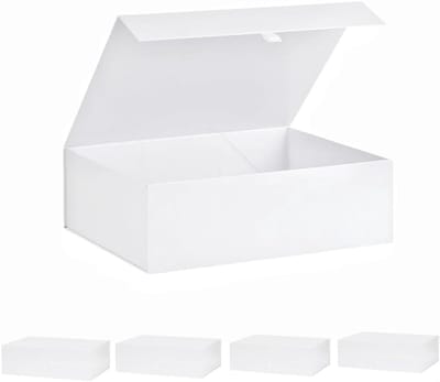 Grote Cadeaubox - Geschenkdozen Set - Kleding Verpakken - Magnetische Sluiting Inklapbaar - 40x40x15cm - Wit