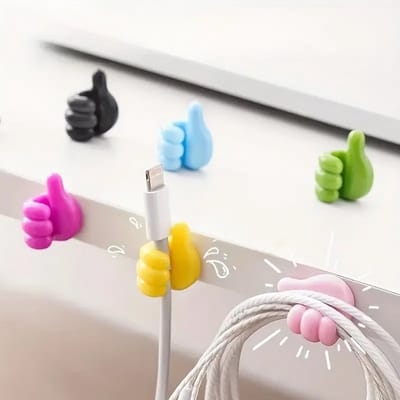 Daity 15 kleurrijke vingervormige kabelorganizers - multifunctionele haken voor telefoons - laptops en accessoires - opladers en datakabels; praktische haken
