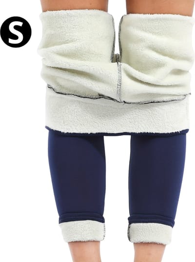 Bovista Winter Panty - Gevoerde Panty - Fleece panty - Legging Thermo Panty - Warme Panty - Elastisch - Hoge Taille - Maat S - Blauw