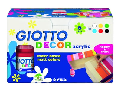 Tempera Giotto Decor Multicolour (25 ml) (6 Stuks)