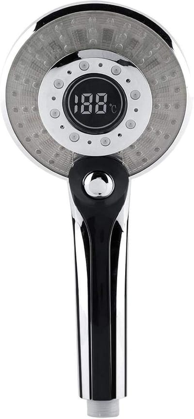 Shower Head, LED Shower Head, Hand Shower Head, 3 Spray Modes Digital Display with 3 Colours Temperature Control LED Light, for Home, Hotel