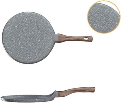 Pannenkoekenpan - Koekenpan Omeletpan - Lekker Koken - Antiaanbaklaag Graniet - 18 cm - Grijs