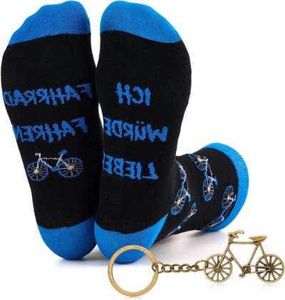 Vaderdag Cadeau voor Fietsers: Grappige Sokken, Sleutelhanger en Wenskaart voor Dads, Verjaardag en Jubileum Geschenken