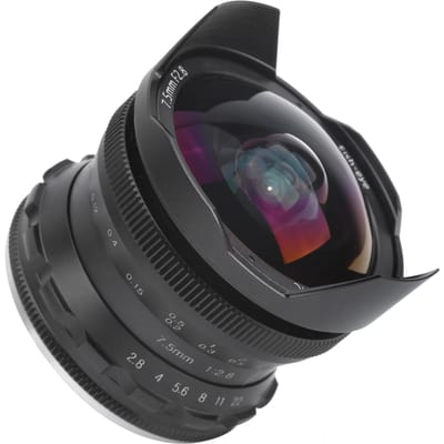 Objectif fisheye ultra grand angle 7,5 mm f/2,8 à monture FX pour Fuji XT4XT3XT30XS10(argent ) noir