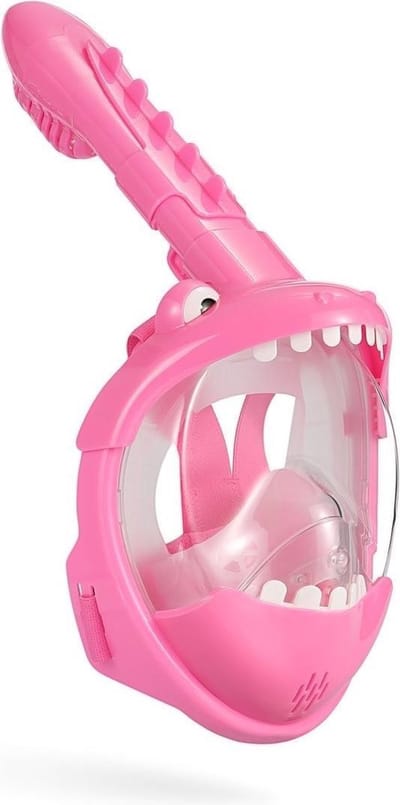 Atlantis Crocodile Snorkelmasker - Snorkel - Duikbril - Snorkelset - Full Face Masker - Kinderen - Roze