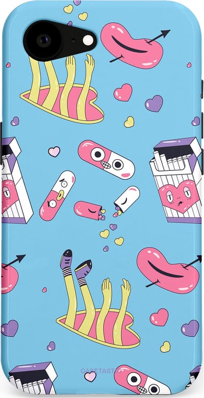 Casetastic Hoesje Geschikt voor Apple iPhone 16e Magsafe - Stijlvolle Beschermende Duo-layer Case - Liefdespil