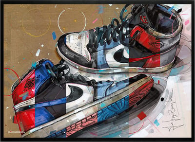 Sneaker print 1984 colourway 71x51 cm *ingelijst & gesigneerd