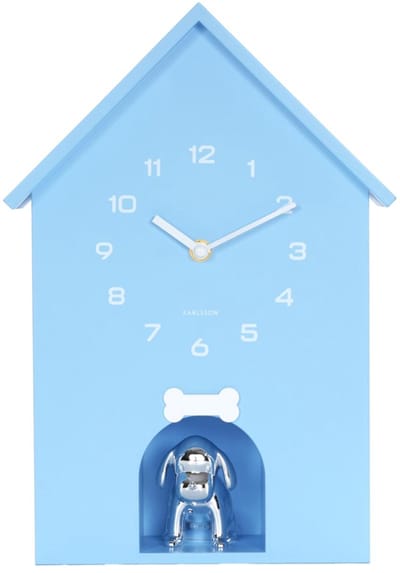 Karlsson Wandklok Dog House - Blauw - 24.9x9x27cm - Wandklok Modern