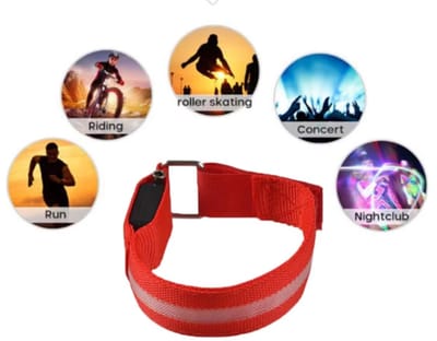 Actie4you® - Hardloop Arm Verlichting - Reflecterende Armband - Hardlopen - Fietsen - Running light - Outdoor Sports – Verstelbaar – Led Armband - Batterij inbegrepen - 3 lichtstanden - 1 Stuk - Rood