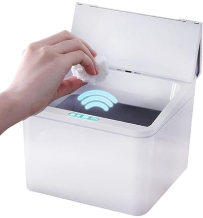 Intelligente prullenbak - Sensor prullenbak - Kantoor organiseren - Contactloos openen - 4 liter inhoud - Wit