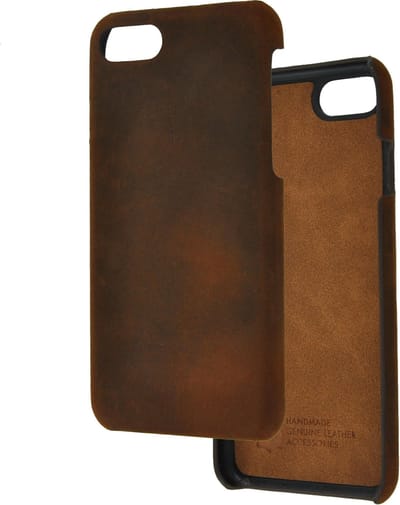iPhone Se (2020) / iPhone 7 / iPhone 8 hoes Echt leder Back Cover hoesje Bruin