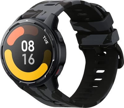 kwmobile TPU Silicone Strap Compatible with Xiaomi Watch S4/S4 Sport/S3/S2/Watch S1 Active/Redmi Watch 5 Active - Tracker Band - camouflage Dark Grey / Black / Light Grey