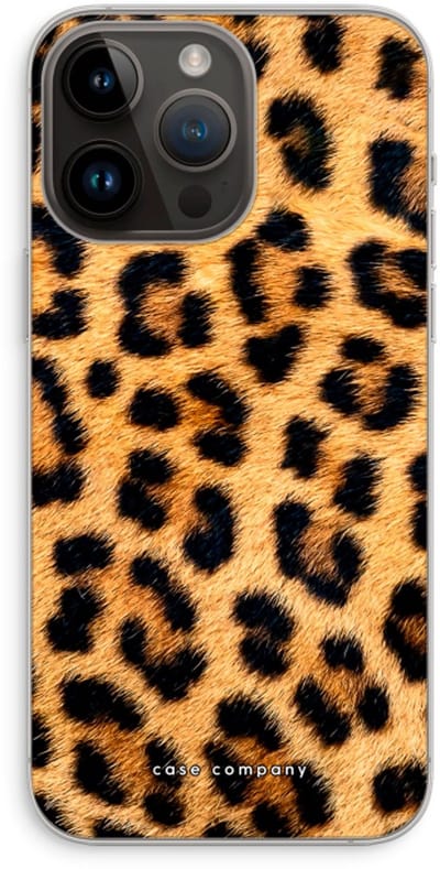 Case Company® - Hoesje geschikt voor iPhone 14 Pro Max hoesje - Luipaard - Soft Cover Telefoonhoesje - Bescherming aan alle Kanten en Schermrand