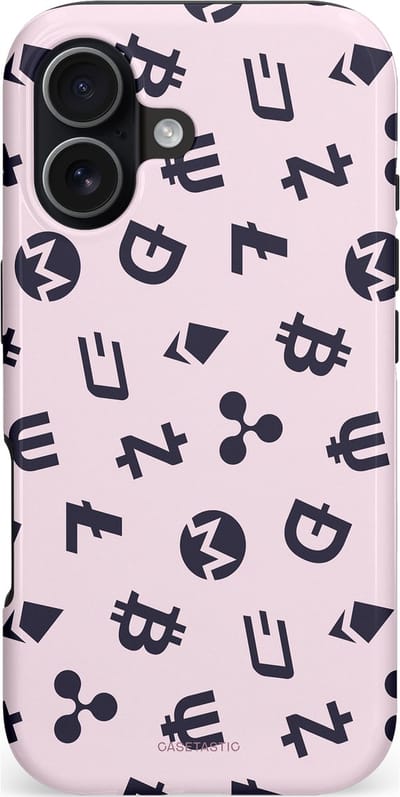 Casetastic hoesje geschikt voor Apple iPhone 17 - MagSafe - Dubbellaagse bescherming - Crypto flow - Fashion Case - Lichtgrijs Donkergrijs Wit
