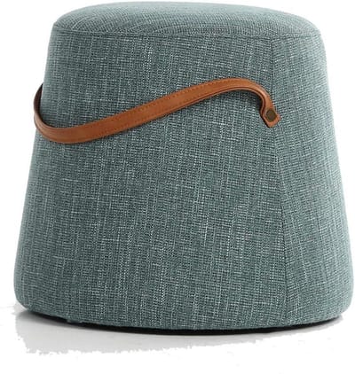 Voetenbank Poef - Zitkruk Krukje - Ontspannen Zitten - Anti-slip Voetpad - 42 x 38cm - Blauw