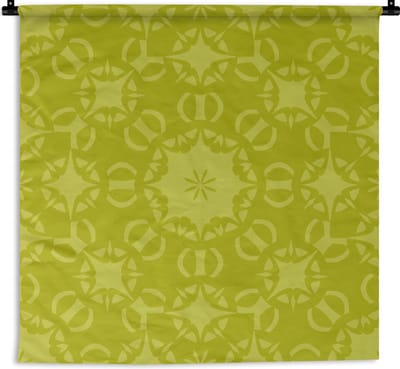 Wandkleed - Wanddoek - Kompas - Groen - Patronen - 90x90 cm - Wandtapijt