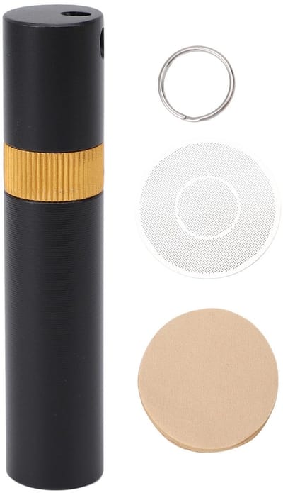 Dailygoods- Koffie Roerder Draagbaar Ontwerp - Houten Handvat - Multifunctionele Opslag - Lichtgewicht - Gaas Design - Voor Koffiedik Verwijderen - Koffieaccessoire