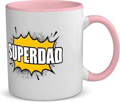 Akyol - superdad koffiemok - theemok - roze - Papa - supervader - vader cadeautjes - vaderdag - verjaardagscadeau - verjaardag - cadeau - geschenk - kado - gift - vader artikelen - 350 ML inhoud
