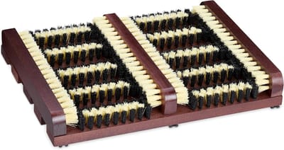 Famanu – Voetenveger - antislip onderkant - stevige kunststof borstels - buiten - binnen - borstelmat - donkerbruin