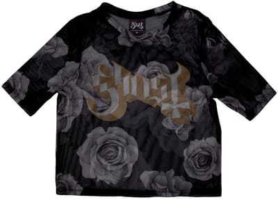 Ghost - Logo & Roses Crop top - XS - Zwart
