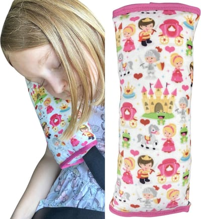 auto slaapkussen voor kinderen - machine wasbaar - zacht autogordelkussen, gordelbeschermer, gordelkussen, autokussen, reiskussen, vakantie - 30x12cm (Onderzoek Koning)