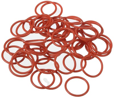 Silicone O-Ring 24mm OD 20mm ID 2mm Breedte, 50 stuks Vervangingsafdichting voor Sanitaire Compressorklep Reparatie, Rood, Duurzaam en Temperatuurbestendig