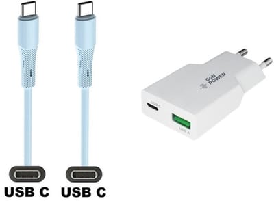 20W snellader met 2 poorten + 1,0m USB C naar C kabel. Universele PD PPS lader. Compacte GaN oplader adapter past op Google Pixel 1, 2, 2XL, 3, 3XL, 3a, 3a XL, 4, 4XL, 4a, 5, 5a, 6a, 7, 7 Pro, 8, 8a, 8 Pro, 9, 9 Pro, 9 Pro XL, 9 Fold, C, XL