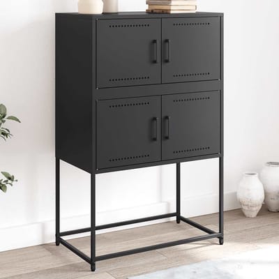 vidaXL - Dressoir - 68,5x38,5x107 - cm - staal - zwart
