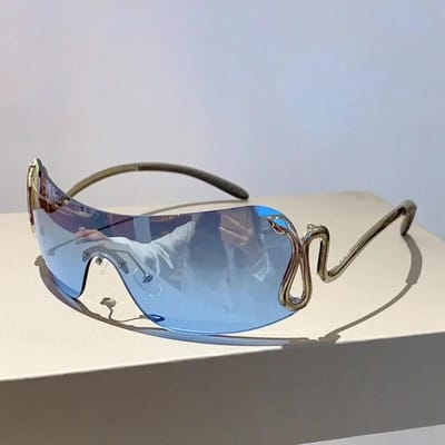 Lunettes de soleil premium pour femmes Style Y2K Dégradé Vintage Lunettes de soleil pour hommes Lunettes aviateur sans monture Uv400 Pour hommes et femmes Lunettes pour filles audacieuses