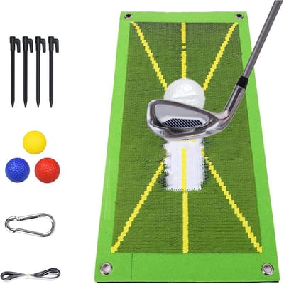 Golf Trainingsmatten voor Swing Analyse, Houdingscorrectie en Divot Beheersing - Ideaal voor Binnen en Buiten (50x25cm)